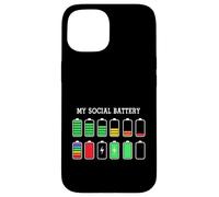 Funny Introvert Humor Energy Level Graphic Anti Social Fun Coque pour iPhone 15