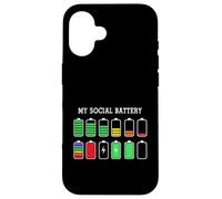 Funny Introvert Humor Energy Level Graphic Anti Social Fun Coque pour iPhone 16
