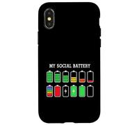 Funny Introvert Humor Energy Level Graphic Anti Social Fun Coque pour iPhone X/XS