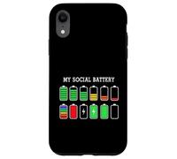 Funny Introvert Humor Energy Level Graphic Anti Social Fun Coque pour iPhone XR