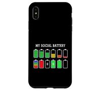 Funny Introvert Humor Energy Level Graphic Anti Social Fun Coque pour iPhone XS Max