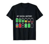 Funny Introvert Humor Energy Level Graphic Anti Social Fun T-Shirt