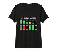 Funny Introvert Humor Energy Level Graphic Anti Social Fun T-Shirt Haut de Gamme