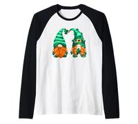 Funny Irish Leprechaun Cute Shamrock St. Patricks Day GNOME Manche Raglan
