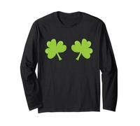 Funny Irish Shamrock Boobs Boobies St. Patrick Day Manche Longue
