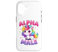 Funny Ironic Alpha Unicorn Sarcastique Girly Sparkle Rainbow Coque pour iPhone 16