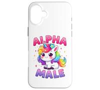 Funny Ironic Alpha Unicorn Sarcastique Girly Sparkle Rainbow Coque pour iPhone 16 Plus