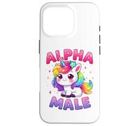 Funny Ironic Alpha Unicorn Sarcastique Girly Sparkle Rainbow Coque pour iPhone 16 Pro