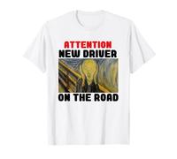 Funny Irony Fear New Driver Art Munch's The Scream Joke T-Shirt