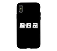 Funny it Programmer Geek Keyboard Humor Ctrl Alt Delete Coque pour iPhone X/XS