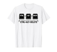 Funny it Programmer Geek Keyboard Humor Ctrl Alt Delete T-Shirt