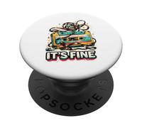 Funny It's Fine Ruban de Cassette Sarcastique Humoristique PopSockets PopGrip Adhésif