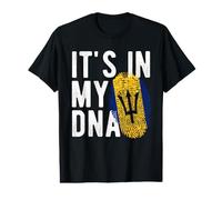 Funny It's in My DNA Barbade Drapeau Empreinte Digitale T-Shirt Graphique avec Valeur