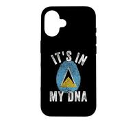 Funny It's in My DNA Drapeau de Sainte Lucie Empreinte Digitale Coque pour iPhone 16