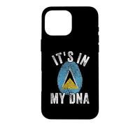 Funny It's in My DNA Drapeau de Sainte Lucie Empreinte Digitale Coque pour iPhone 16 Pro Max