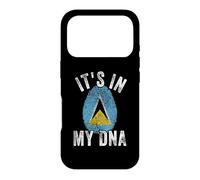 Funny It's in My DNA Drapeau de Sainte Lucie Empreinte Digitale Coque pour iPhone 17 Pro