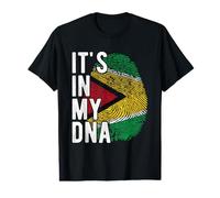 Funny It's in My DNA Drapeau Guyana Empreinte Digitale T-Shirt Graphique avec Valeur