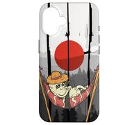 Funny Japan Nature Pattern for Vacation with Sleeping Sushi Coque pour iPhone 16