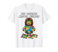 Funny Jesus Christian Faith The Original Master Builder T-Shirt Graphique avec Valeur, Homme, Blanc, L