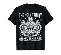 Funny Jesus Mechanic The Holy Trinity Air Fuel Spark Car T-Shirt