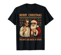 Funny Jesus Santa Les garçons sont de Retour en Ville Joyeux Noël T-Shirt