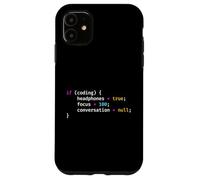 Funny Joke Programming If Coding Headphones Focus T-Shirt Coque pour iPhone 11