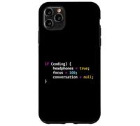 Funny Joke Programming If Coding Headphones Focus T-Shirt Coque pour iPhone 11 Pro Max