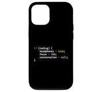Funny Joke Programming If Coding Headphones Focus T-Shirt Coque pour iPhone 12/12 Pro