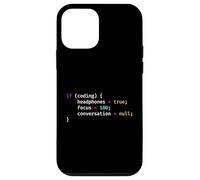 Funny Joke Programming If Coding Headphones Focus T-Shirt Coque pour iPhone 12 Mini