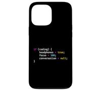 Funny Joke Programming If Coding Headphones Focus T-Shirt Coque pour iPhone 13 Pro Max
