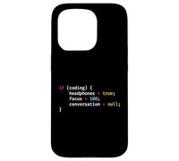 Funny Joke Programming If Coding Headphones Focus T-Shirt Coque pour iPhone 15 Pro