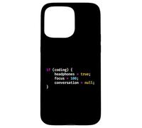 Funny Joke Programming If Coding Headphones Focus T-Shirt Coque pour iPhone 15 Pro Max