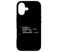 Funny Joke Programming If Coding Headphones Focus T-Shirt Coque pour iPhone 17