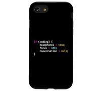 Funny Joke Programming If Coding Headphones Focus T-Shirt Coque pour iPhone SE (2020) / 7/8