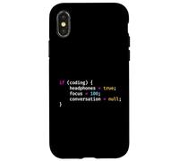 Funny Joke Programming If Coding Headphones Focus T-Shirt Coque pour iPhone X/XS