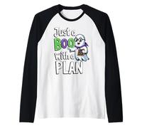 Funny Just A Boo With A Plan Cute Halloween Manche Raglan