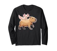 Funny Kawaii Axolotl and Capybara Lover Kids Girls Men Women Manche Longue