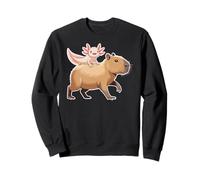 Funny Kawaii Axolotl and Capybara Lover Kids Girls Men Women Sweatshirt