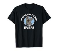 Funny Kawaii Boys Best Dad Black Hairless Guinea Pig Lover T-Shirt
