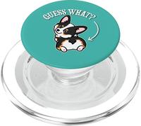 Funny Kawaii Guess What Butt Black Tricolor Corgi Lover PopSockets PopGrip pour MagSafe