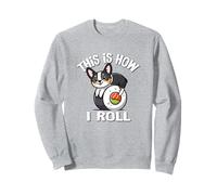 Funny Kawaii How I Roll Sushi Black Tricolor Corgi Lover Sweatshirt