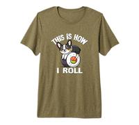 Funny Kawaii How I Roll Sushi Black Tricolor Corgi Lover T-Shirt Haut de Gamme