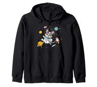 Funny Kawaii Kid Boys Space Astronaut Blue Merle Corgi Lover Sweat à Capuche