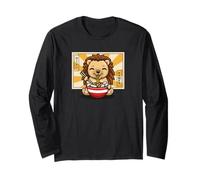Funny Kawaii Kids Boys Girls Japanese Ramen Hedgehog Lover Manche Longue