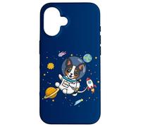 Funny Kawaii Kids Boys Space Astronaut Rat Terrier Lover Coque pour iPhone 16