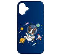 Funny Kawaii Kids Boys Space Astronaut Rat Terrier Lover Coque pour iPhone 16 Plus
