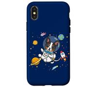Funny Kawaii Kids Boys Space Astronaut Rat Terrier Lover Coque pour iPhone X/XS