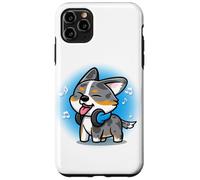 Funny Kawaii Kids Music Headphones Blue Merle Corgi Lover Coque pour iPhone 11 Pro Max