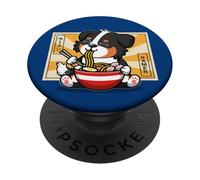 Funny Kawaii Kids Ramen Tricolor Australian Shepherd Lover PopSockets PopGrip Adhésif