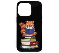 Funny Kawaii Kids Read Books Red Panda Lover Coque pour iPhone 13 Pro